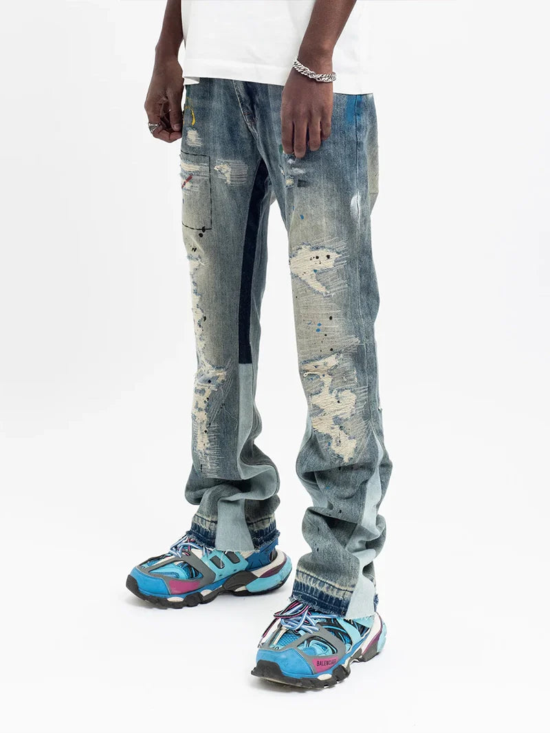 Flare Jeans Paint Effect - 20232